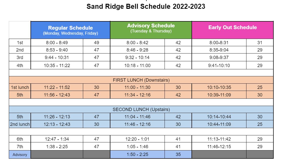 2022 2023 BELL Schedule