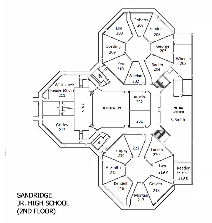 2nd Floor Map of the School
