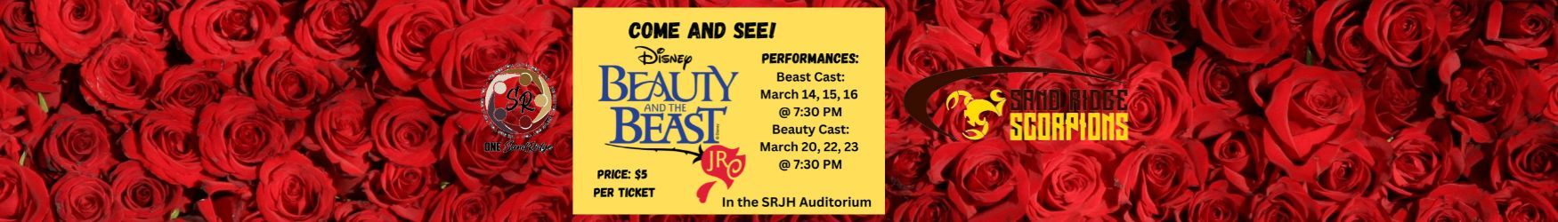 Beauty and the Beast Play Information 7pm March 14 15 16 20 22 23