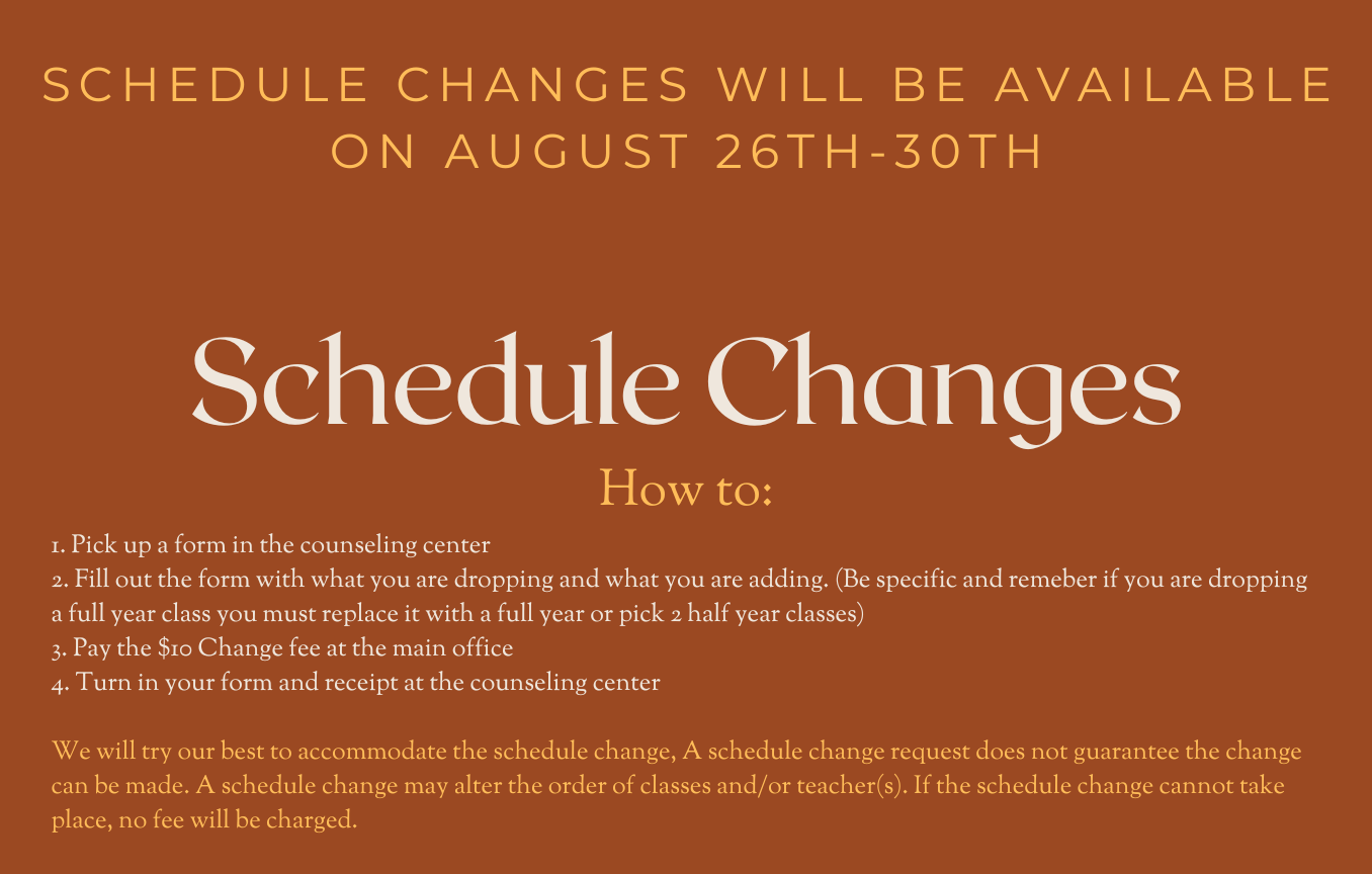 Schedule Changes