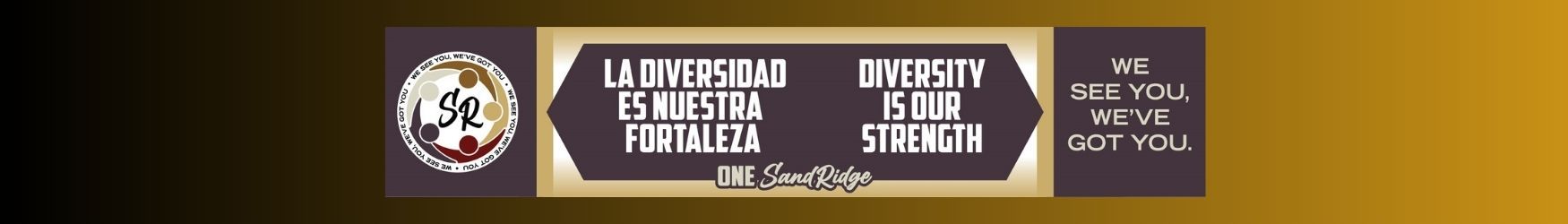 One Sandridge Web Banner Diversity is our strength We See you We got You